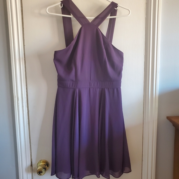 Lulus Women's Evermore Skater Dress Plum Purple Size S Special Occasion cocktail - Picture 2 of 15